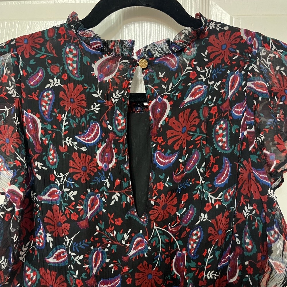 Draper James Kacey Dress Smocked Waist Faux Wrap Ruffle Floral Midi small - Picture 8 of 8